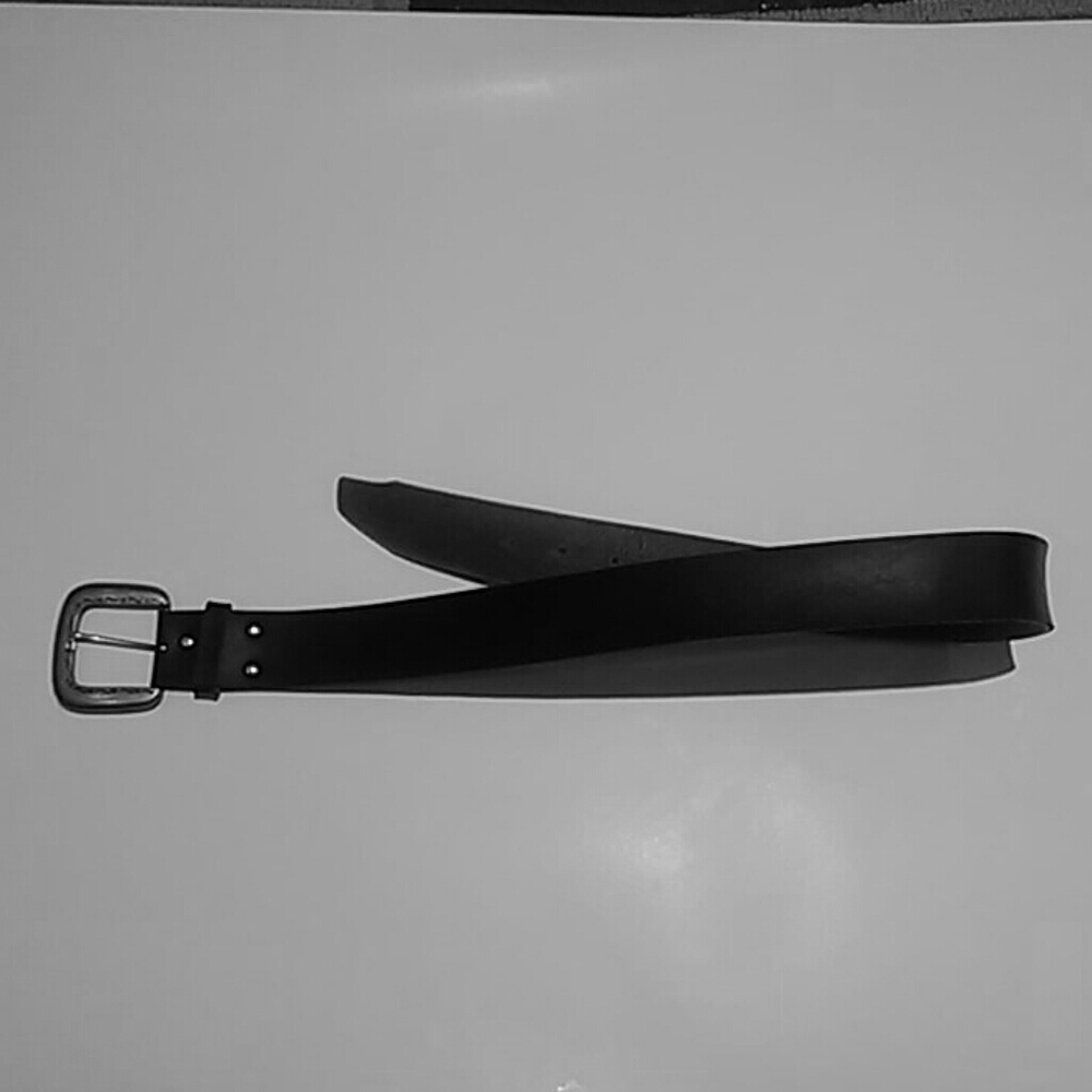 Black faux leather belt